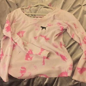 Vs pink tye die sweater